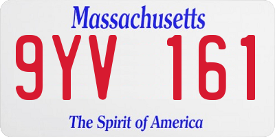MA license plate 9YV161