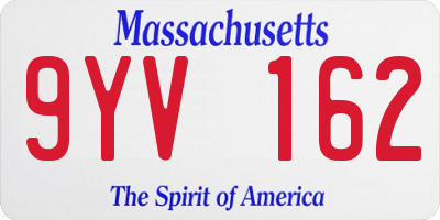 MA license plate 9YV162