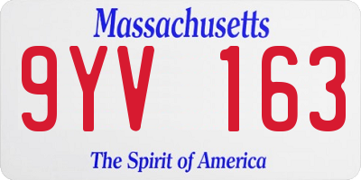 MA license plate 9YV163