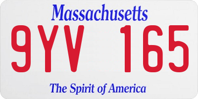 MA license plate 9YV165