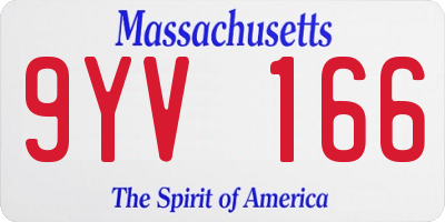 MA license plate 9YV166