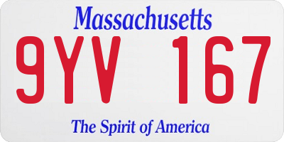 MA license plate 9YV167