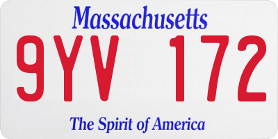 MA license plate 9YV172