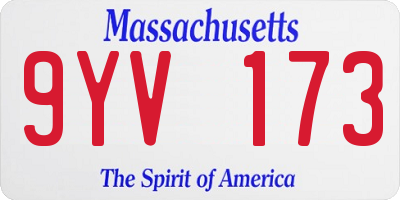 MA license plate 9YV173