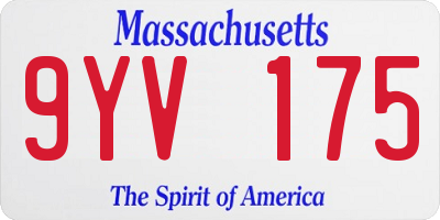 MA license plate 9YV175