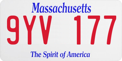 MA license plate 9YV177