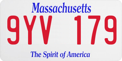 MA license plate 9YV179