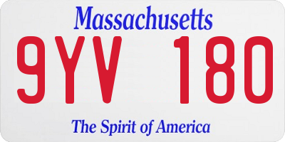 MA license plate 9YV180