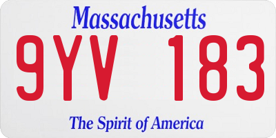 MA license plate 9YV183