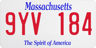 MA license plate 9YV184