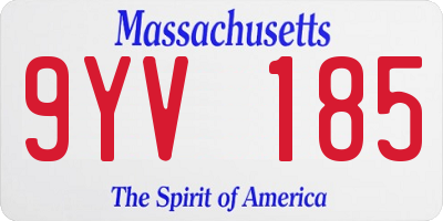 MA license plate 9YV185