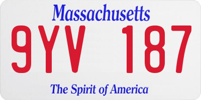 MA license plate 9YV187