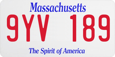 MA license plate 9YV189