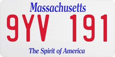 MA license plate 9YV191