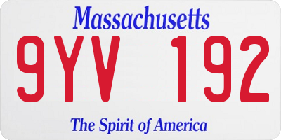 MA license plate 9YV192