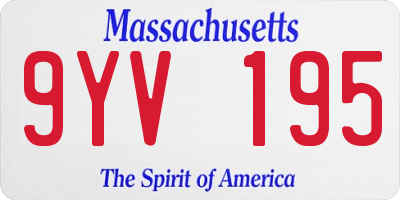 MA license plate 9YV195