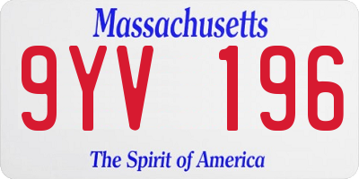 MA license plate 9YV196
