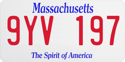 MA license plate 9YV197