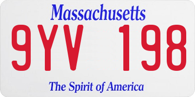 MA license plate 9YV198