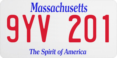 MA license plate 9YV201