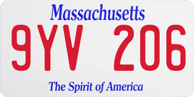 MA license plate 9YV206