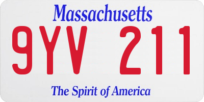 MA license plate 9YV211
