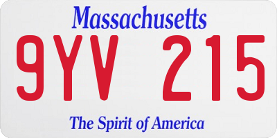 MA license plate 9YV215
