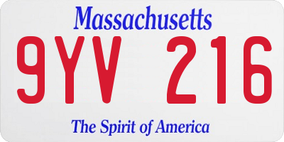 MA license plate 9YV216