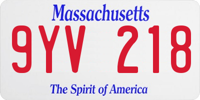 MA license plate 9YV218