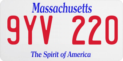 MA license plate 9YV220