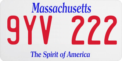 MA license plate 9YV222