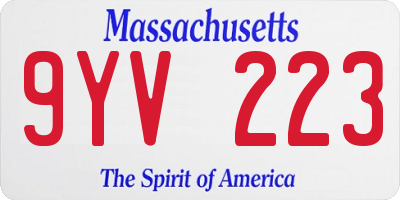 MA license plate 9YV223