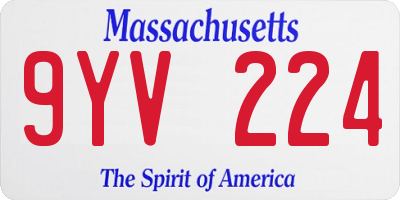 MA license plate 9YV224