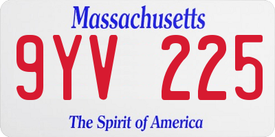 MA license plate 9YV225