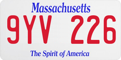 MA license plate 9YV226