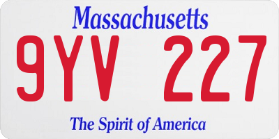 MA license plate 9YV227