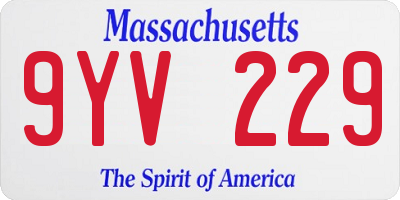 MA license plate 9YV229