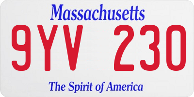 MA license plate 9YV230
