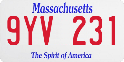 MA license plate 9YV231
