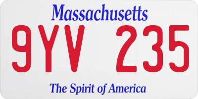 MA license plate 9YV235