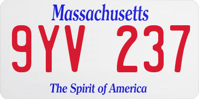 MA license plate 9YV237