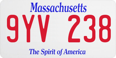 MA license plate 9YV238