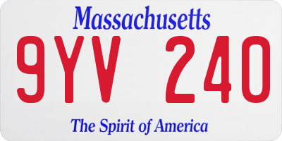 MA license plate 9YV240