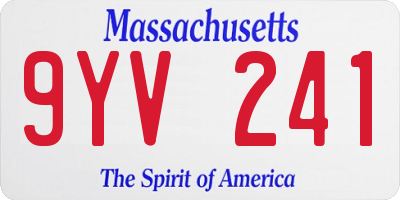 MA license plate 9YV241