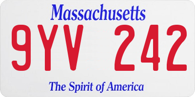 MA license plate 9YV242