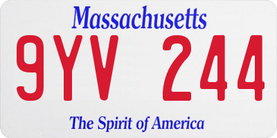 MA license plate 9YV244