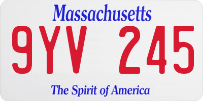 MA license plate 9YV245