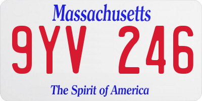 MA license plate 9YV246