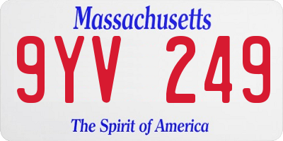 MA license plate 9YV249