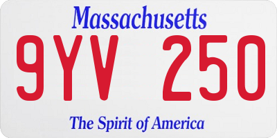 MA license plate 9YV250